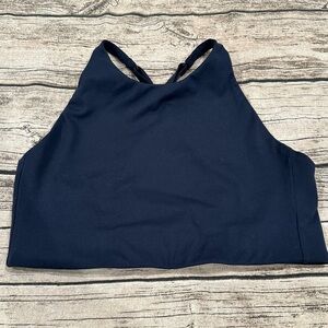 Girlfriend Collective Navy Blue High Neck Convertible Straps Sports Bra Size M